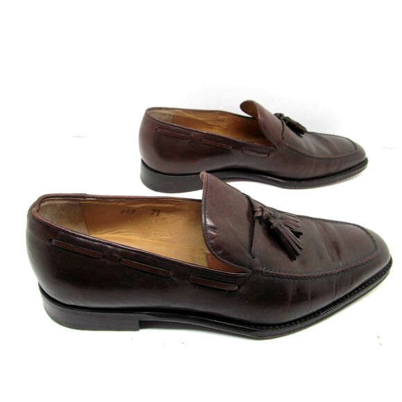 Sutor Mantellassi Brown Leather Apron Toe Tassel Loafers Size Mens US 7.5 M Nice main image 8